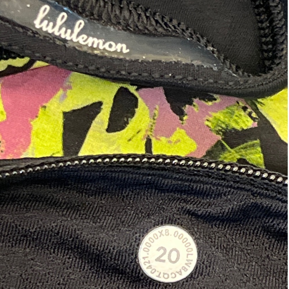 lululemon athletica Neon Green Pink Black Patterned Women's Skort